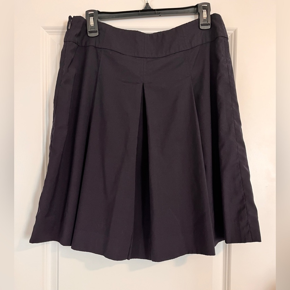 Navy Tory Burch Pleated Skirt